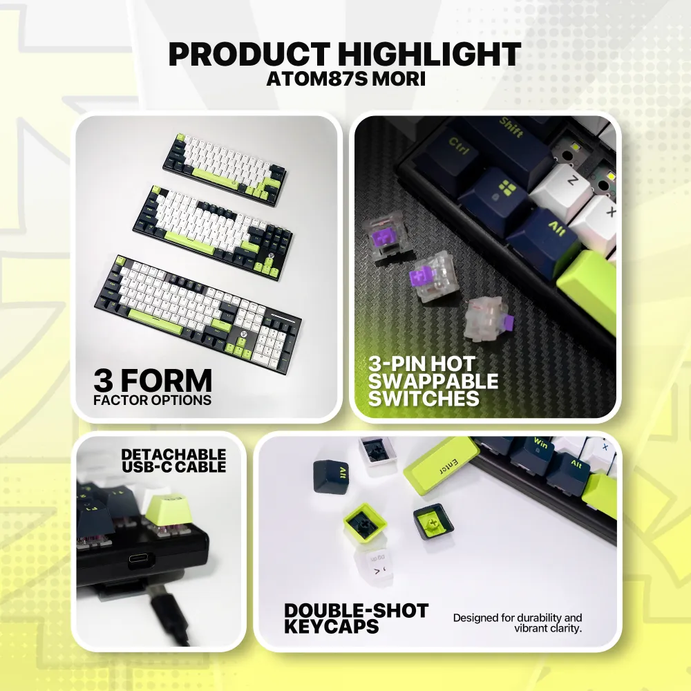 Tastatura Mehanicka Gaming Fantech MK878S RGB Atom 104S Mori plava (taro switch)