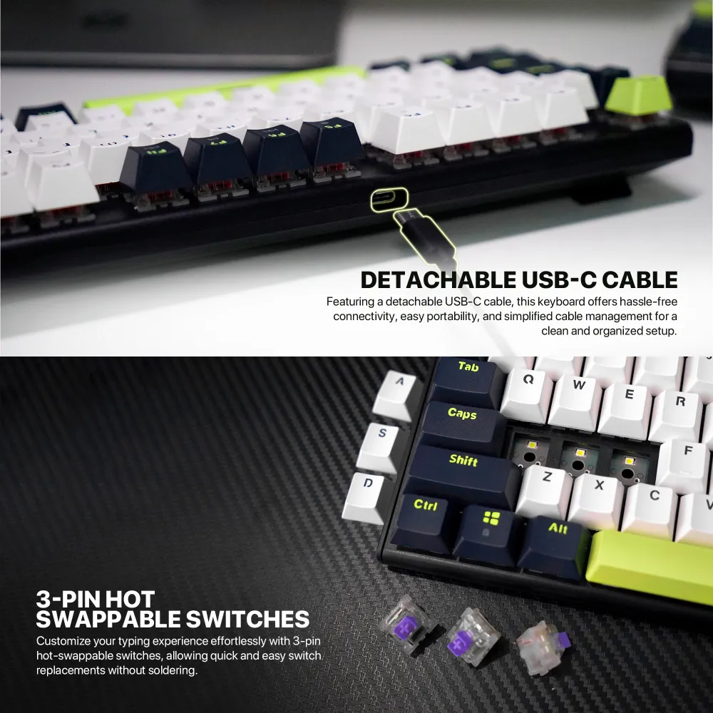 Tastatura Mehanicka Gaming Fantech MK878S RGB Atom 104S Mori plava (taro switch)