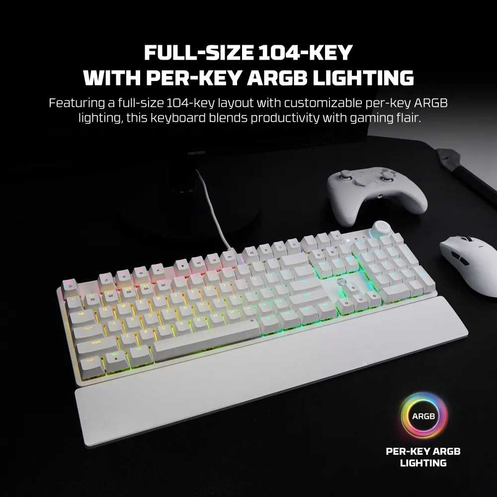 Tastatura Mehanicka Gaming Fantech MK894 RGB Maxpower II bela (yellow zest switch)