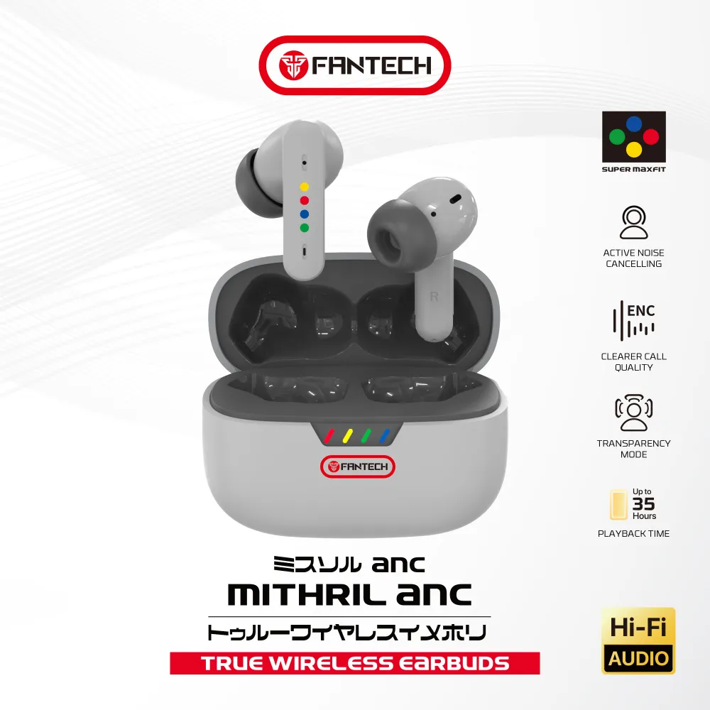 Bluetooth slusalice Fantech TX4 Mithril ANC Super Maxfit sive