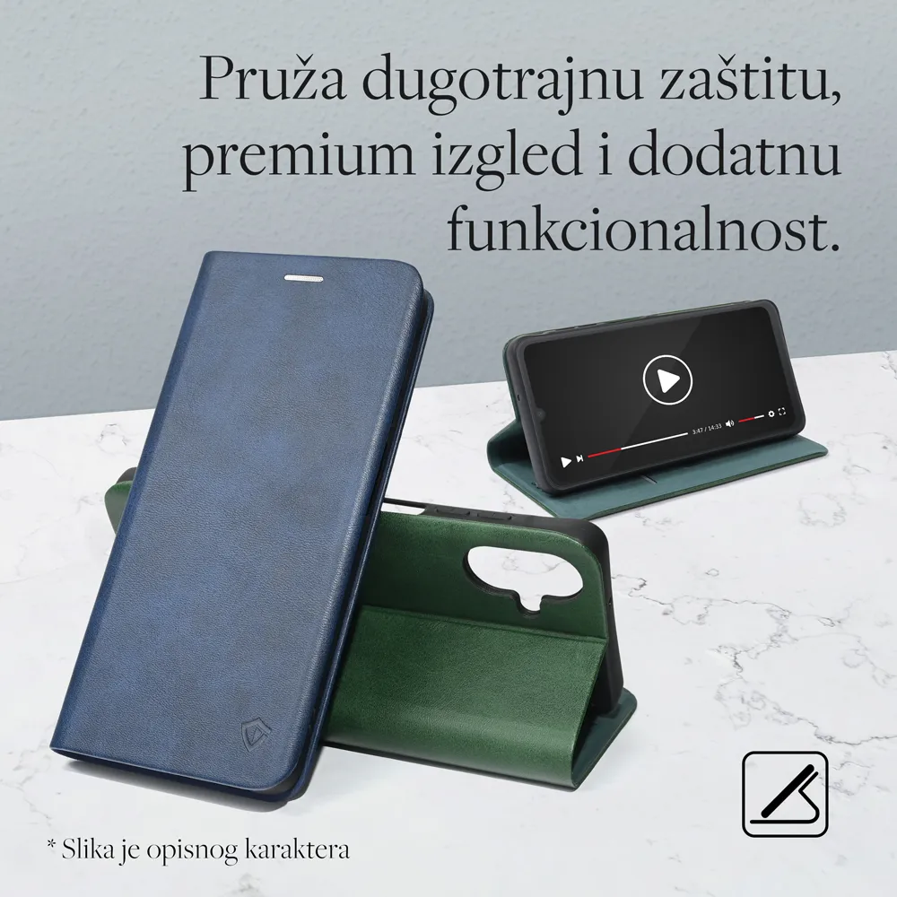 Maska Teracell Elegant Flip za Honor Magic 8 Lite tamno plava