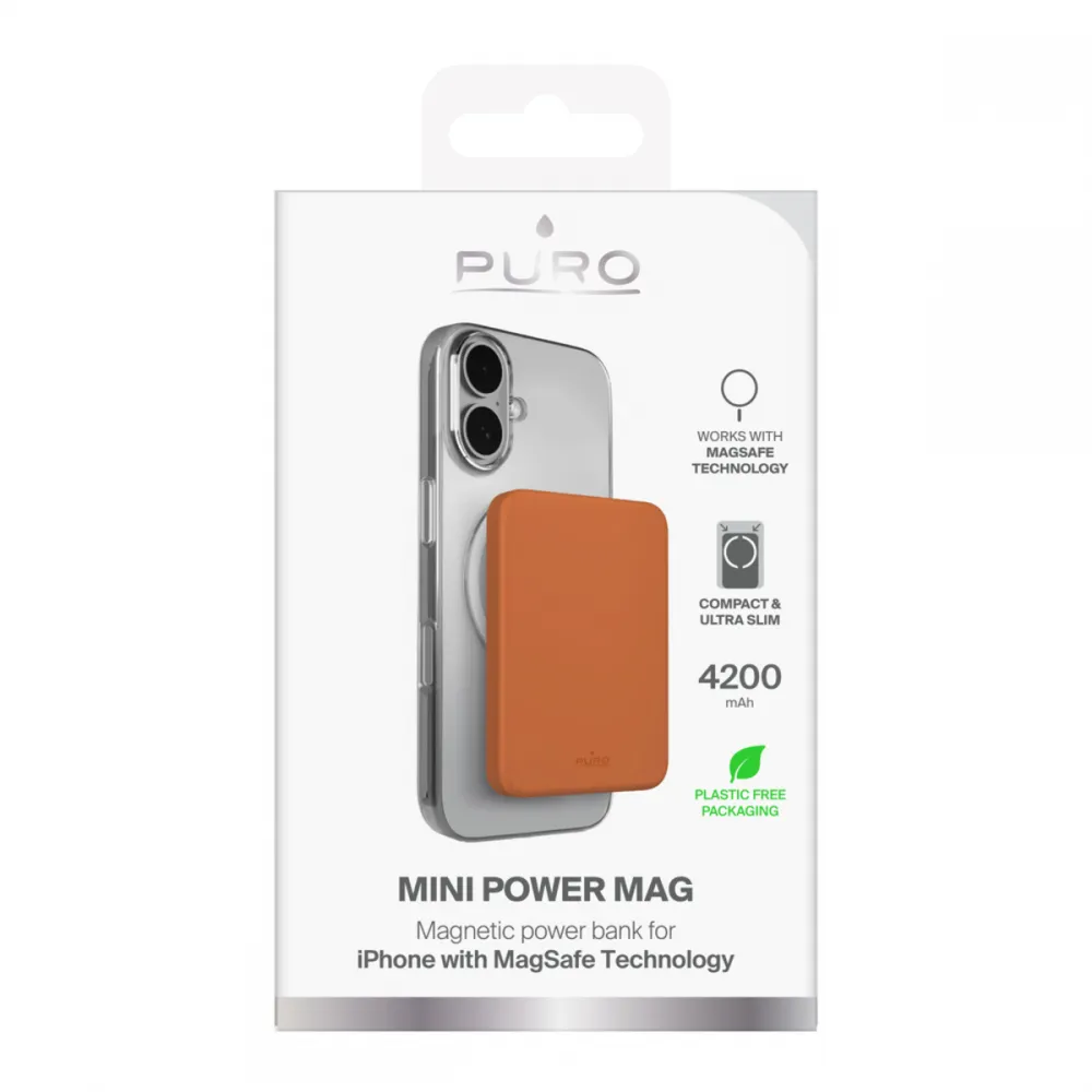 Power bank prenosiva baterija PURO Magsafe 4200mAh narandzasta