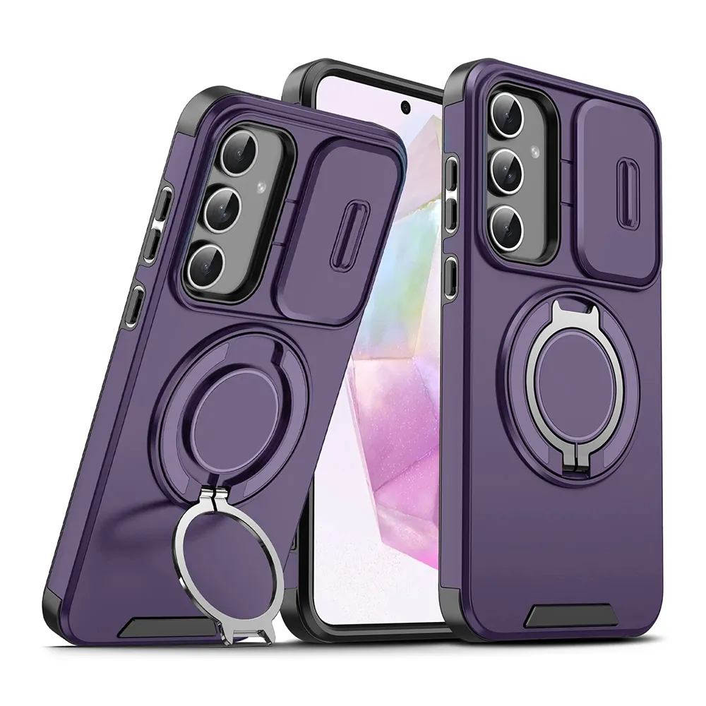Maska CamShield Ring stand za Samsung A376B Galaxy A37 5G ljubicasta