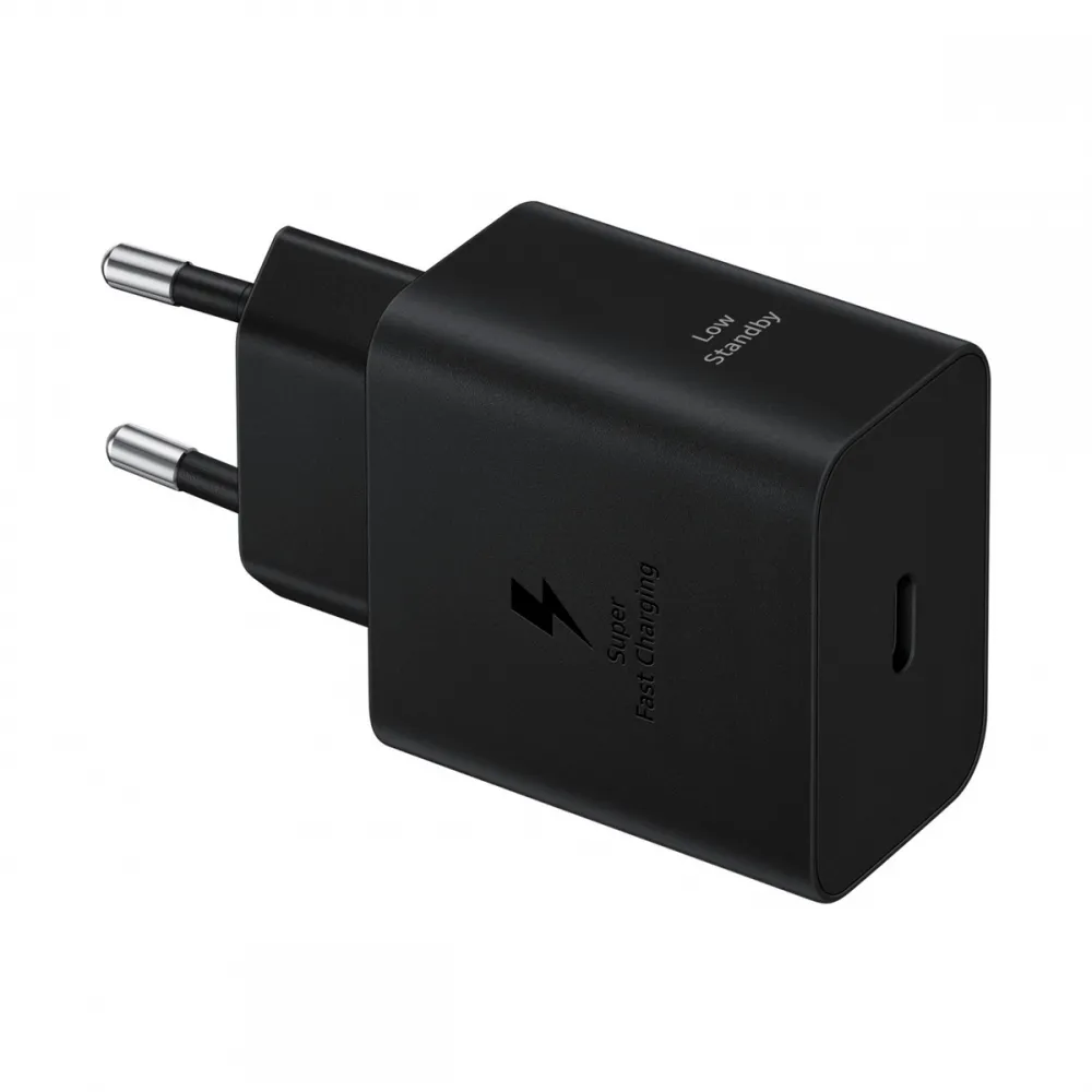 Kucni punjac PD Fast charger 45W redizajn za Samsung sa PD Type C kablom CE crni
