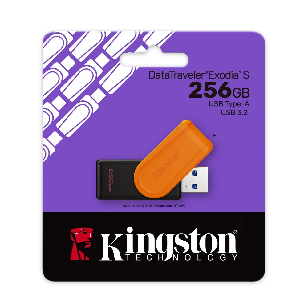Kingston Data Traveler DTXS USB flash memorija 256GB 3.2 crno-narandzasta