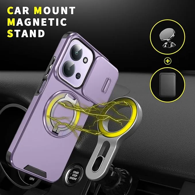 Maska CamShield Ring stand za Xiaomi Redmi 15C 4G EU 173mm ljubicasta