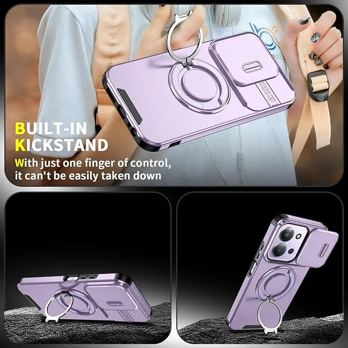 Maska CamShield Ring stand za Xiaomi Redmi 15C 4G EU 173mm ljubicasta