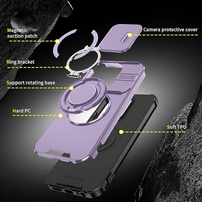 Maska CamShield Ring stand za Xiaomi Redmi 15C 4G EU 173mm ljubicasta