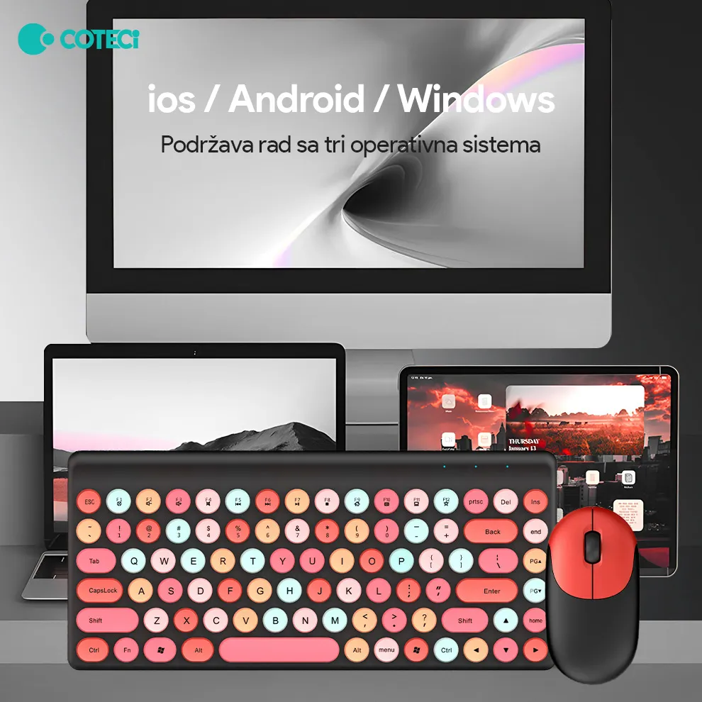 Combo mis i tastatura Coteci OF-053 zelena