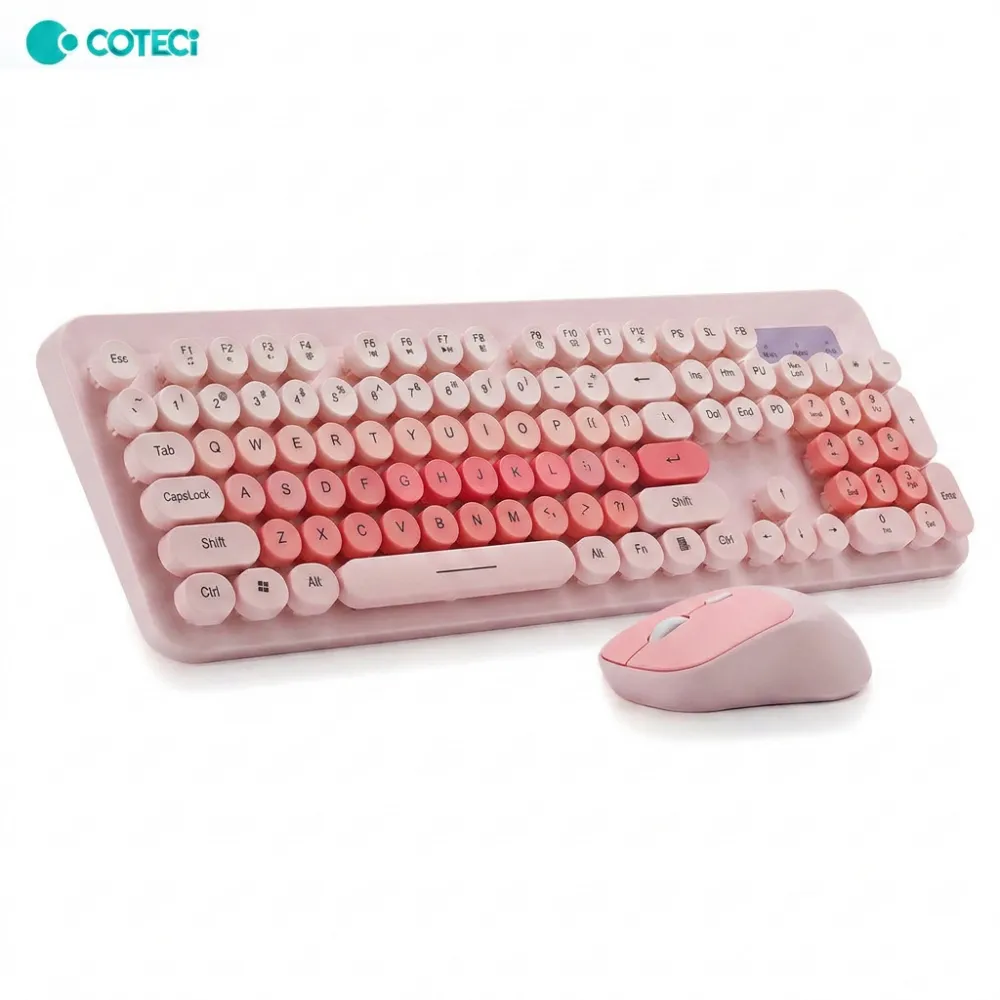 Combo mis i tastatura Coteci OF-054 pink