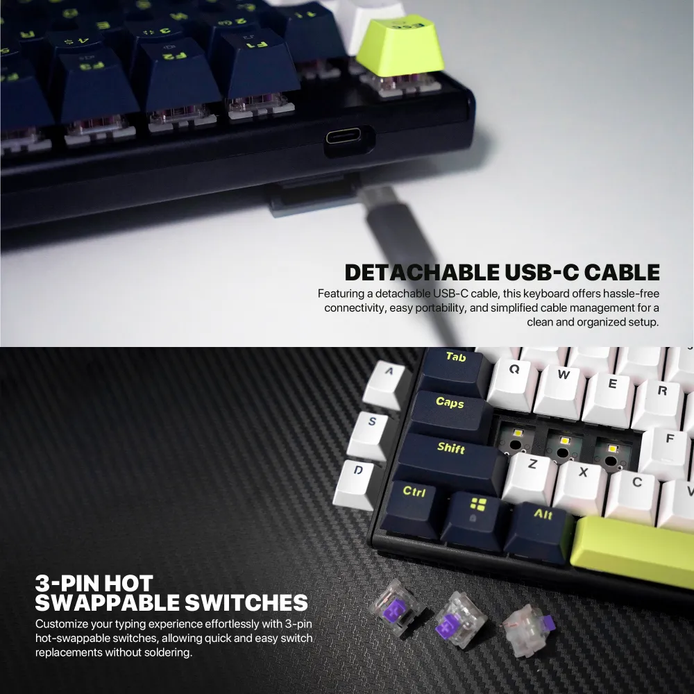 Tastatura Mehanicka Gaming Fantech MK877S RGB Atom 87S Mori bela (rosie switch)