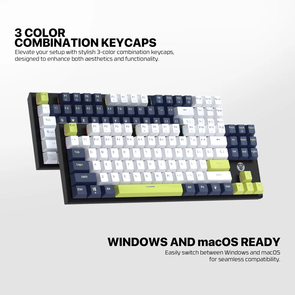 Tastatura Mehanicka Gaming Fantech MK877S RGB Atom 87S Mori bela (rosie switch)