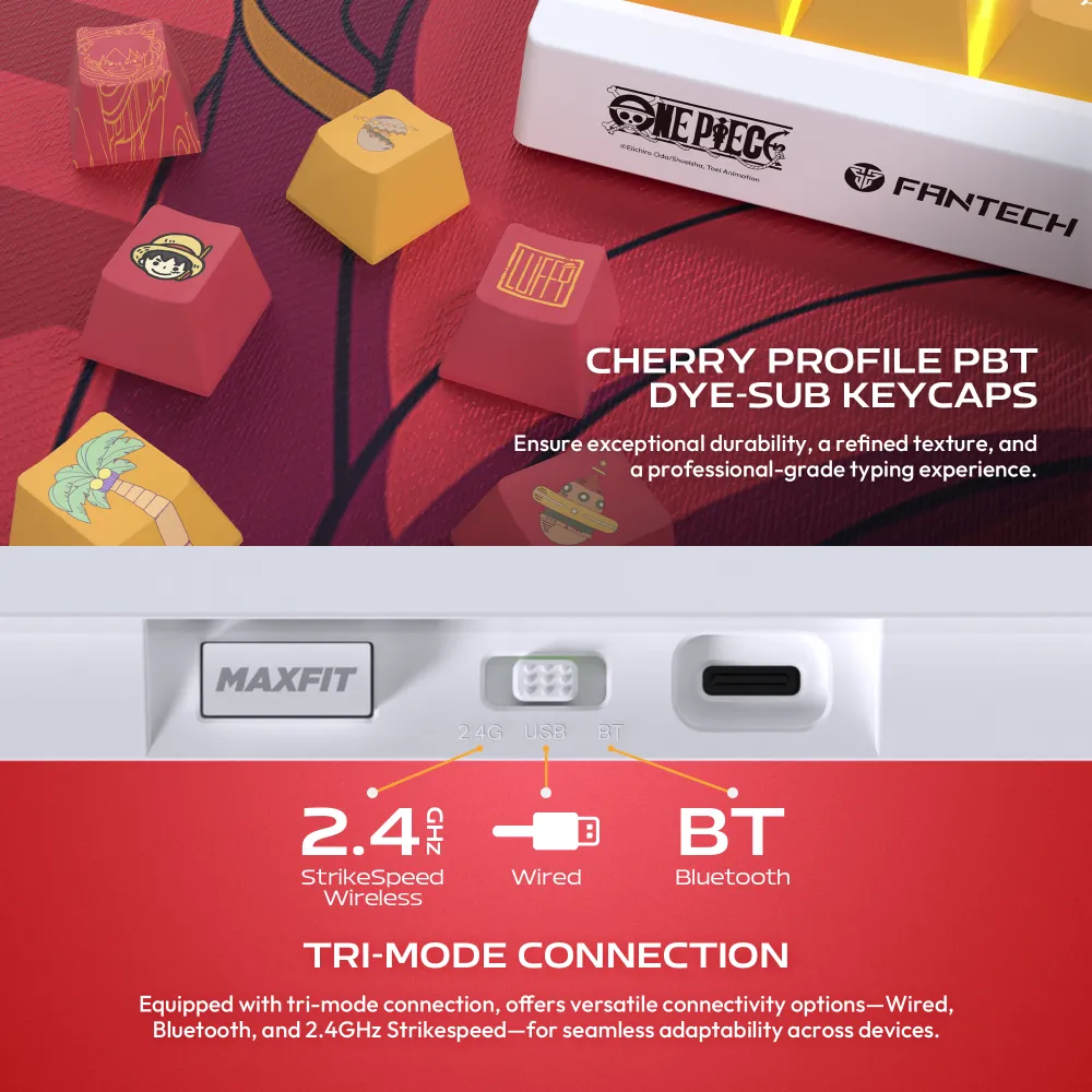 Tastatura Mehanicka Gaming Fantech MK921 Maxfit 8 Wireless ONE PIECE - LUFFY (white switch)