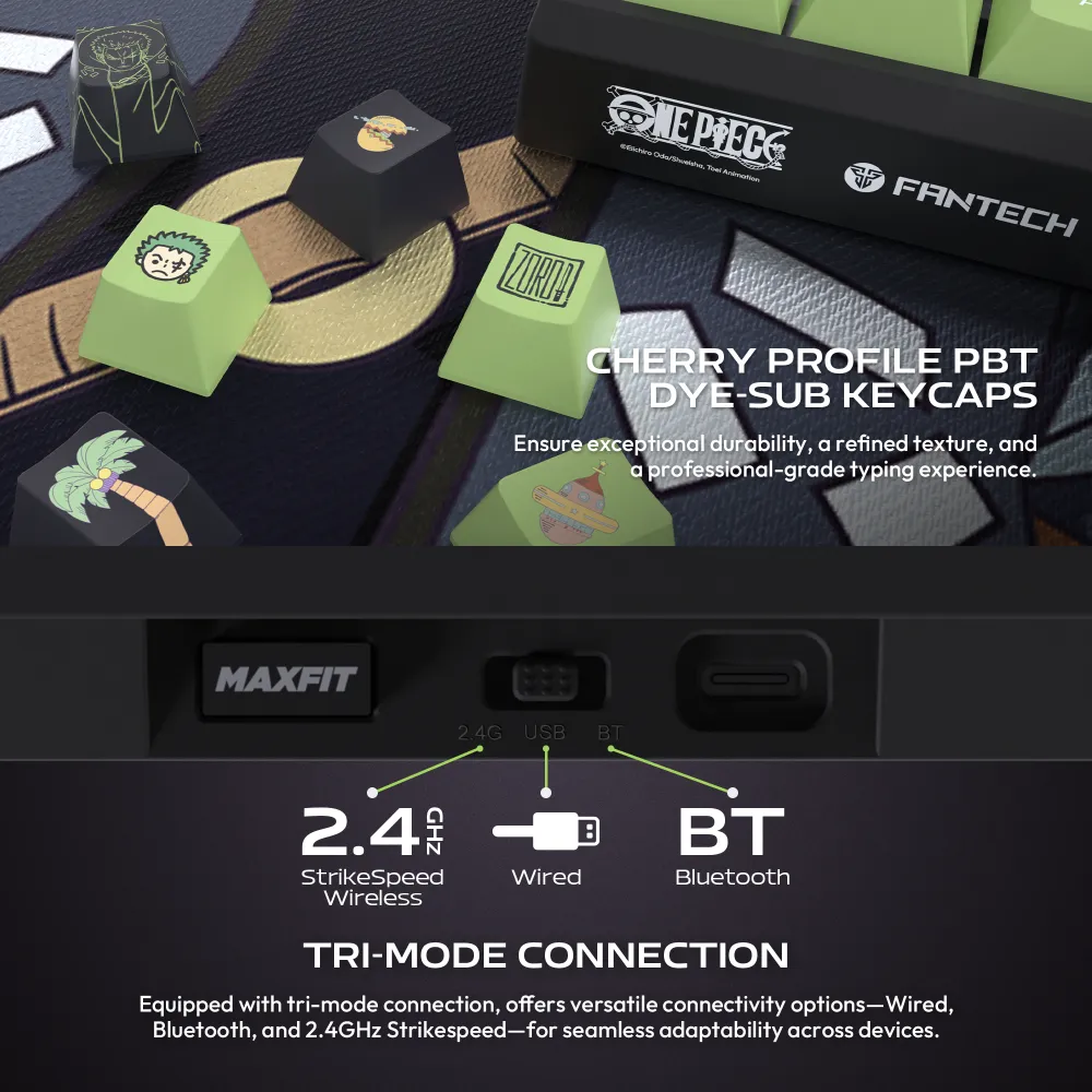 Tastatura Mehanicka Gaming Fantech MK921 Maxfit 8 Wireless ONE PIECE - ZORO (brown switch)