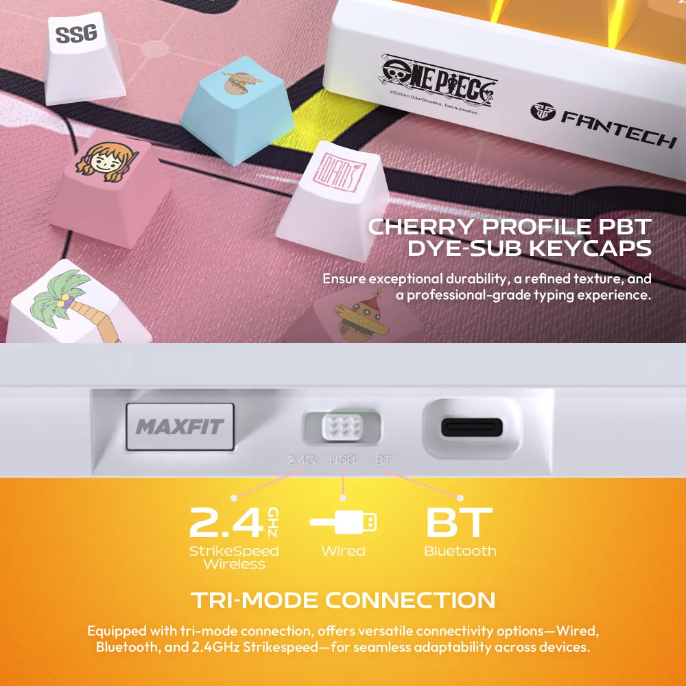 Tastatura Mehanicka Gaming Fantech MK921 Maxfit 8 Wireless ONE PIECE - NAMI (white switch)