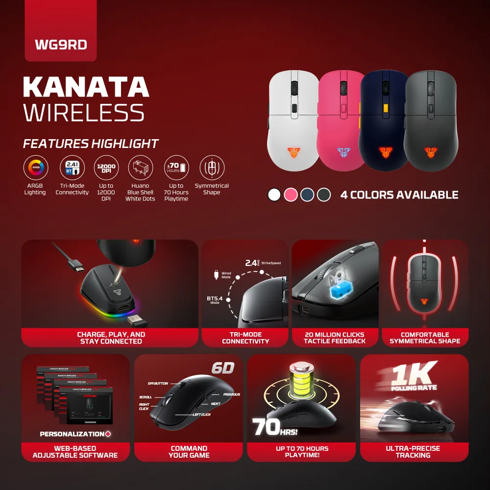 Mis Wireless Gaming Fantech WG9RD Kanata beli