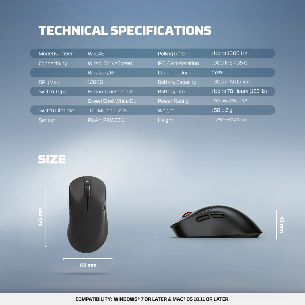 Mis Wireless Gaming Fantech WG14E Yari E crni