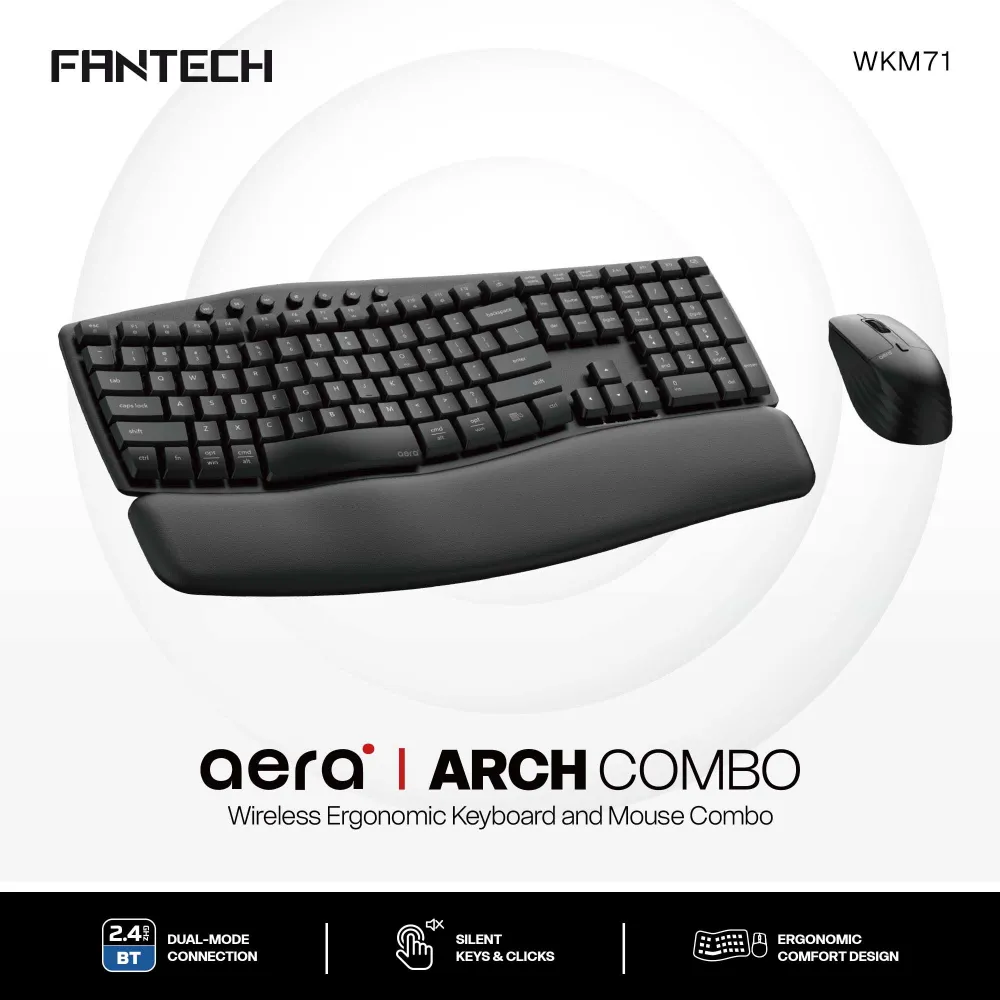 Combo mis tastatura wireless Fantech WKM71 area ARCH COMBO crni