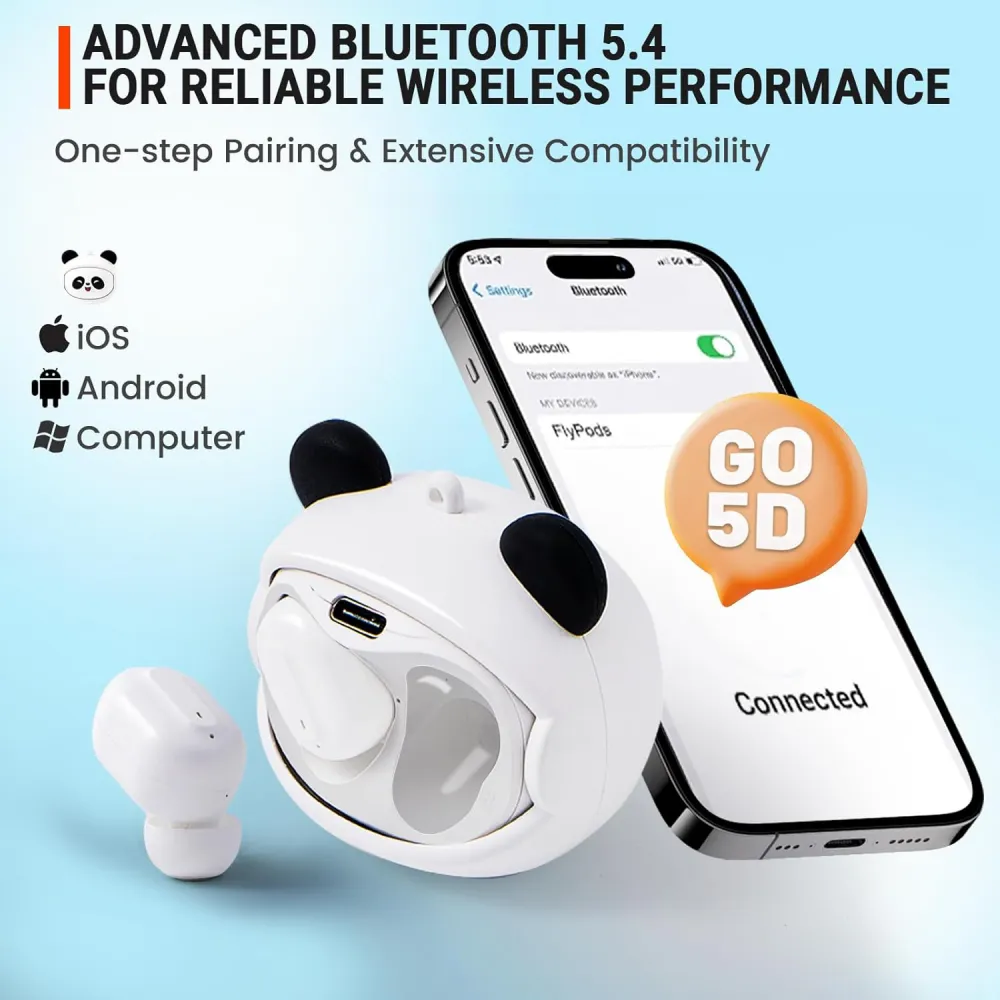 Bluetooth slusalice Panda bele