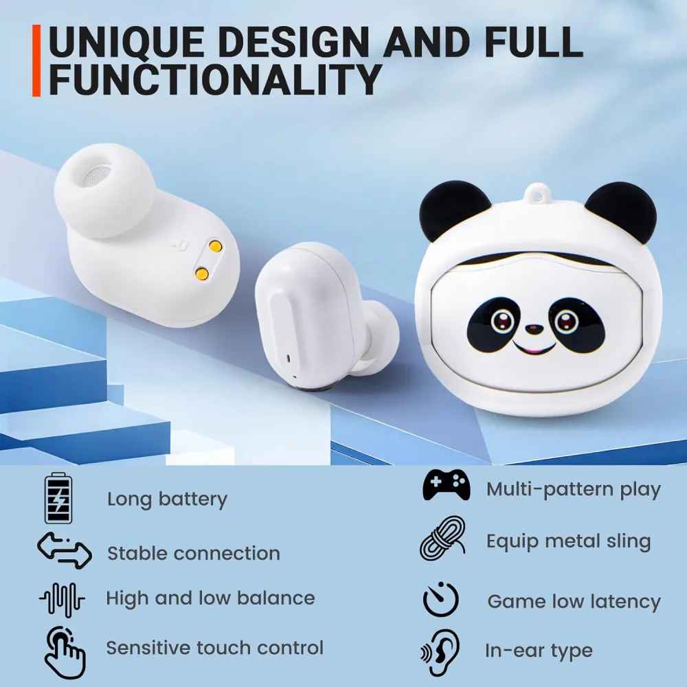 Bluetooth slusalice Panda bele