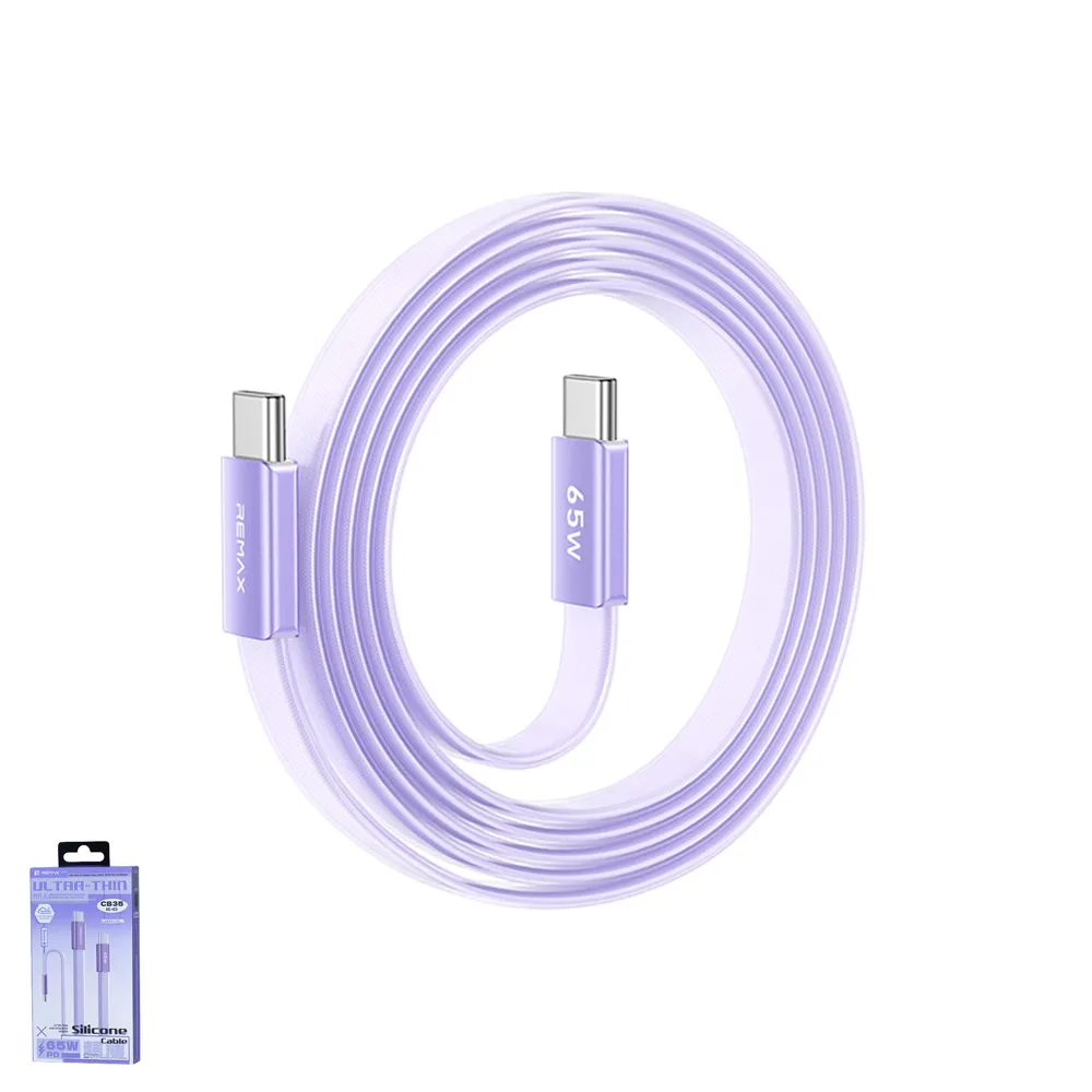 Data kabl REMAX Ultimate Series CB35 65W Ultra-Thin Fast Charging Type C na Type C 1.2m ljubicasti