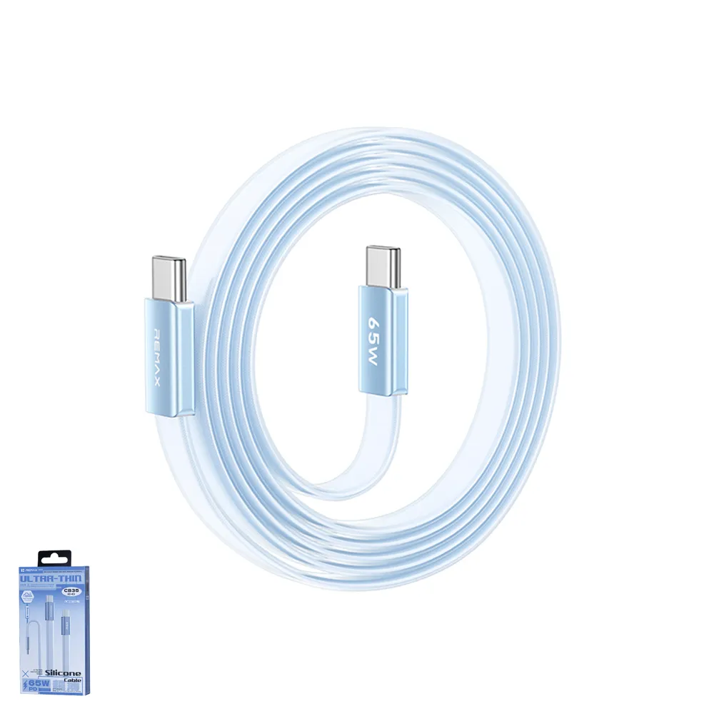 Data kabl REMAX Ultimate Series CB35 65W Ultra-Thin Fast Charging Type C na Type C 1.2m plavi