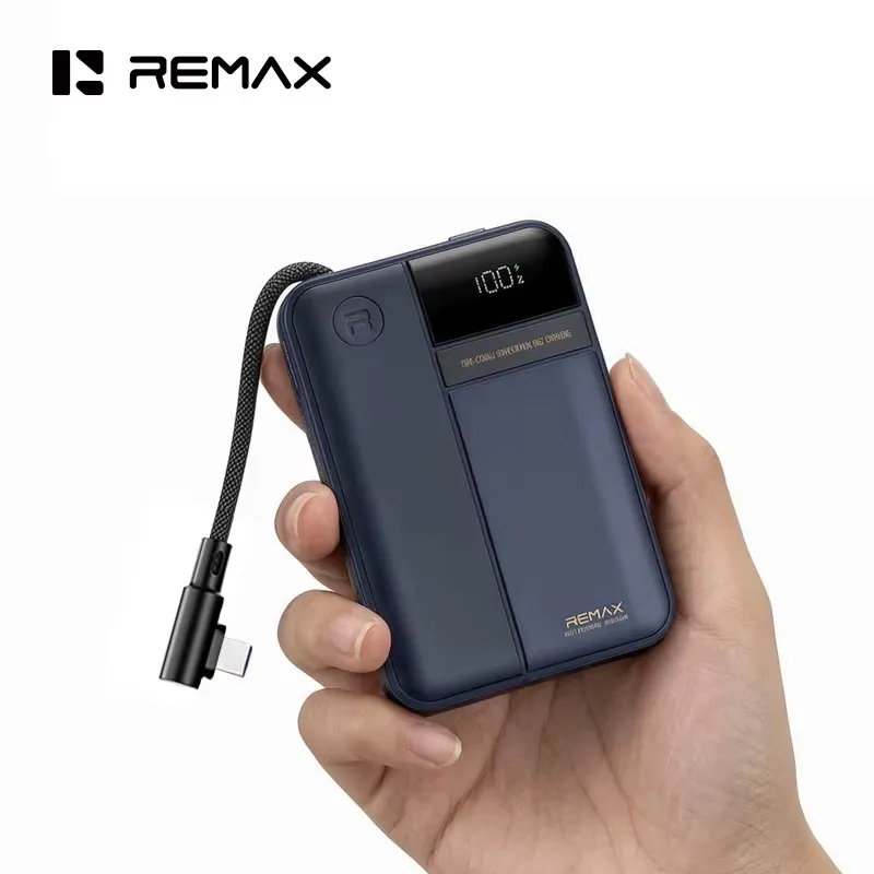 Power bank prenosiva baterija REMAX Range Series FP-122 22.5W sa integrisanim Type C kablom 10000mAh plava