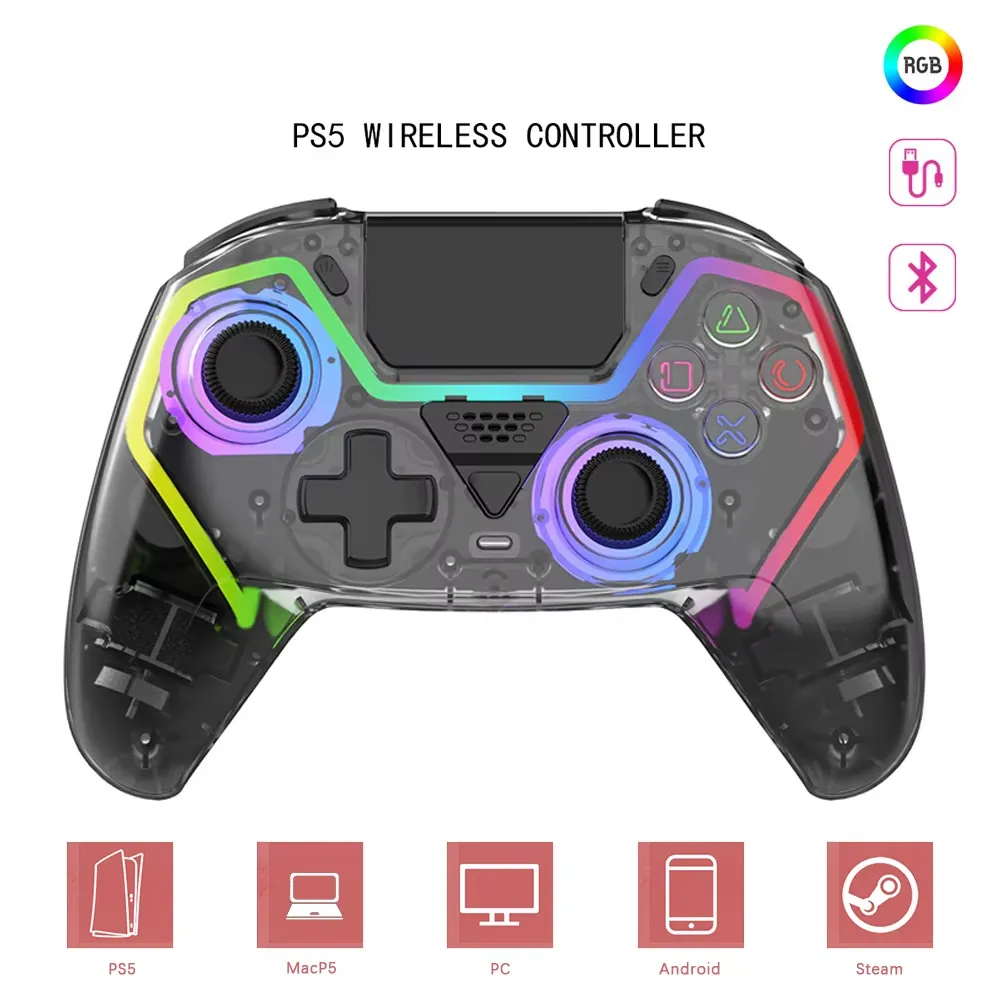 Joypad Bluetooth WIFI za PS5 crni RGB