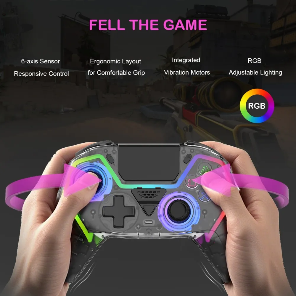 Joypad Bluetooth WIFI za PS5 crni RGB