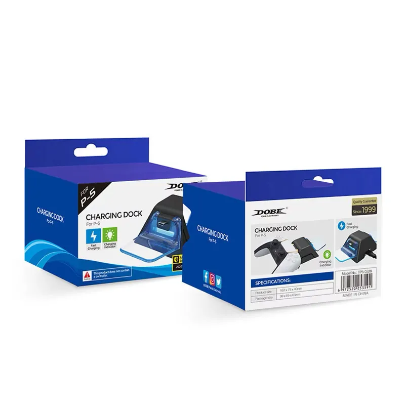 Dobe TP5-0528 Punjac za PS5 kontrolere dual crni