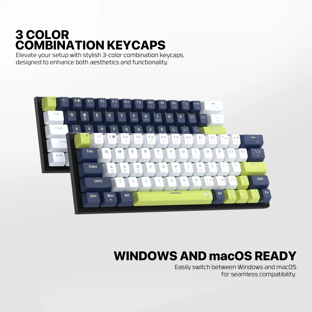 Tastatura Mehanicka Gaming Fantech MK874V2 RGB Atom 63 Mori bela (rosie switch)