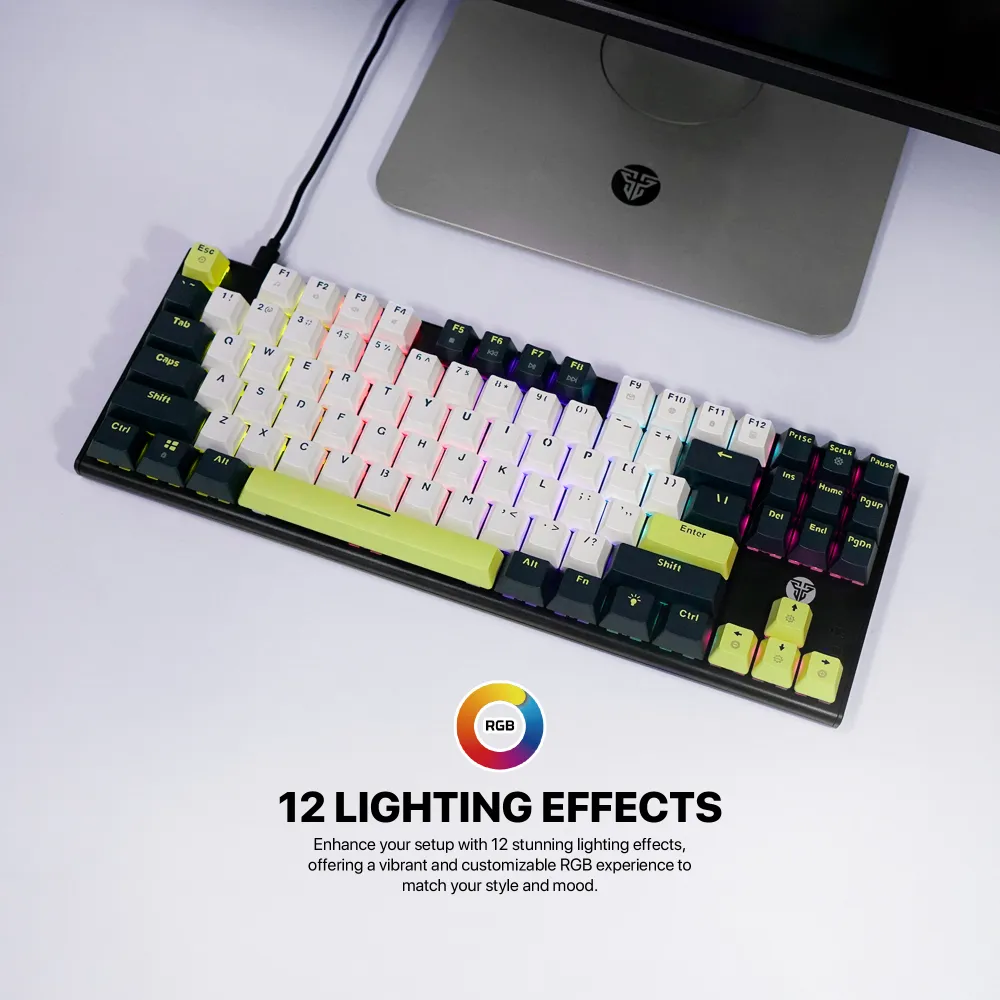 Tastatura Mehanicka Gaming Fantech MK877S RGB Atom 87S Mori bela (taro switch)