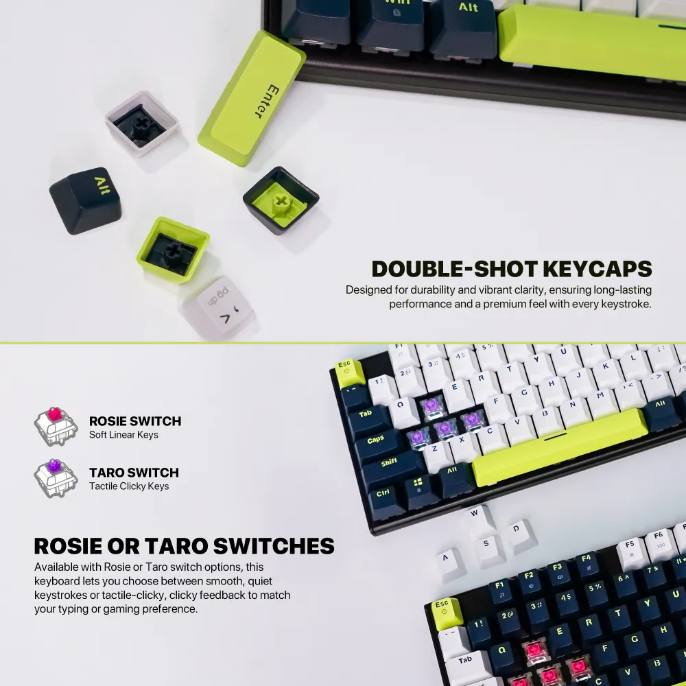 Tastatura Mehanicka Gaming Fantech MK878S RGB Atom 104S Mori bela (Rosie switch)