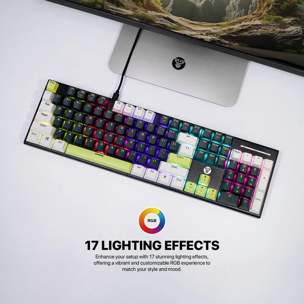 Tastatura Mehanicka Gaming Fantech MK878S RGB Atom 104S Mori bela (Rosie switch)
