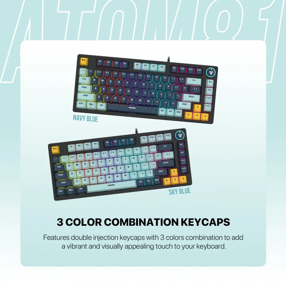 Tastatura Mehanicka Gaming Fantech MK875 RGB Atom 81 SkyBlue (taro switch)