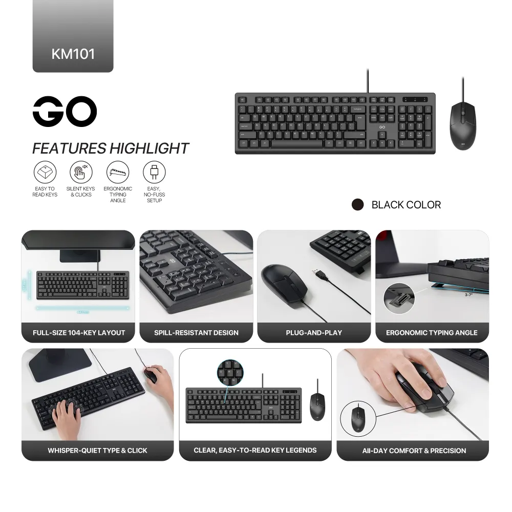 Combo mis i tastatura Fantech GO KM-101 crni