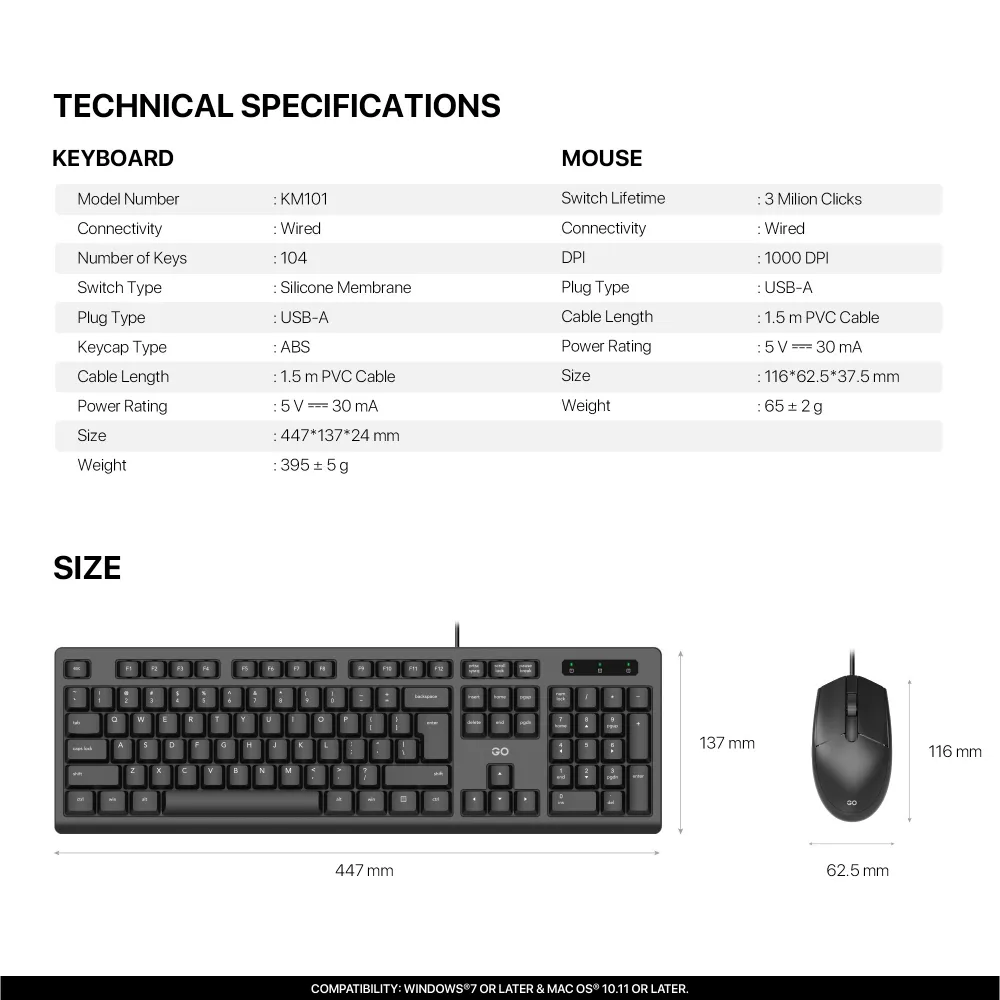 Combo mis i tastatura Fantech GO KM-101 crni