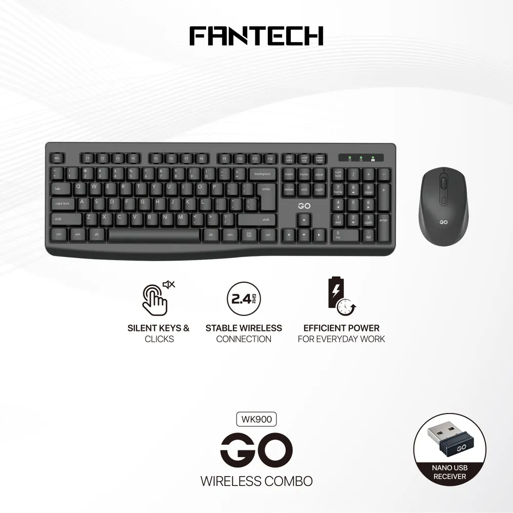 Combo mis tastatura wireless Fantech WK-900 GO crni