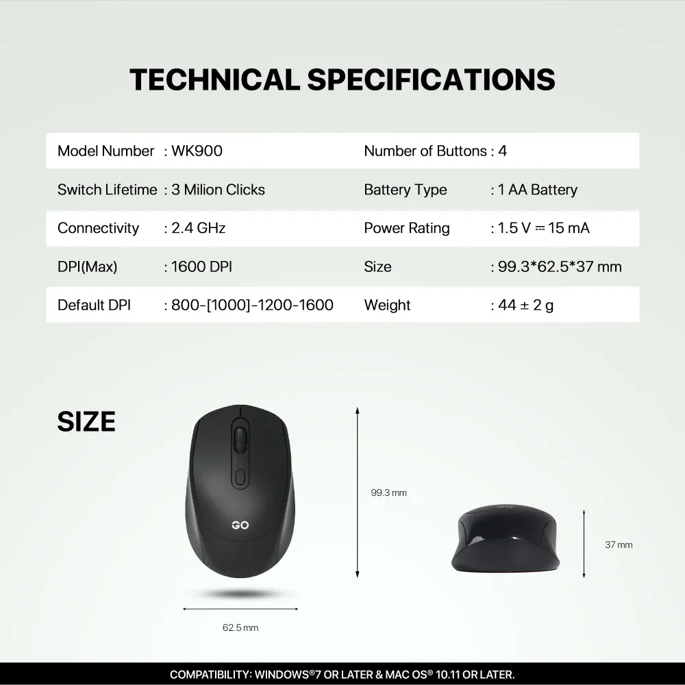 Combo mis tastatura wireless Fantech WK-900 GO crni