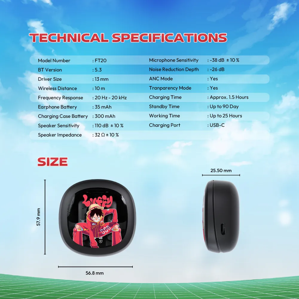 Slusalice Wireless Fantech  FT20 OP Groove ANC ONE PIECE - LUFFY