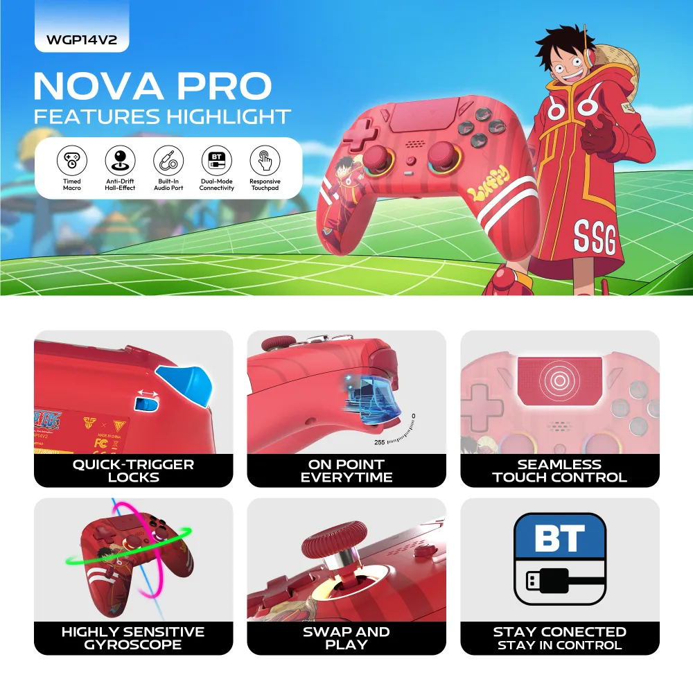 Joypad Wireless Fantech WGP14V2 OP EOS PRO II ONE PIECE - LUFFY
