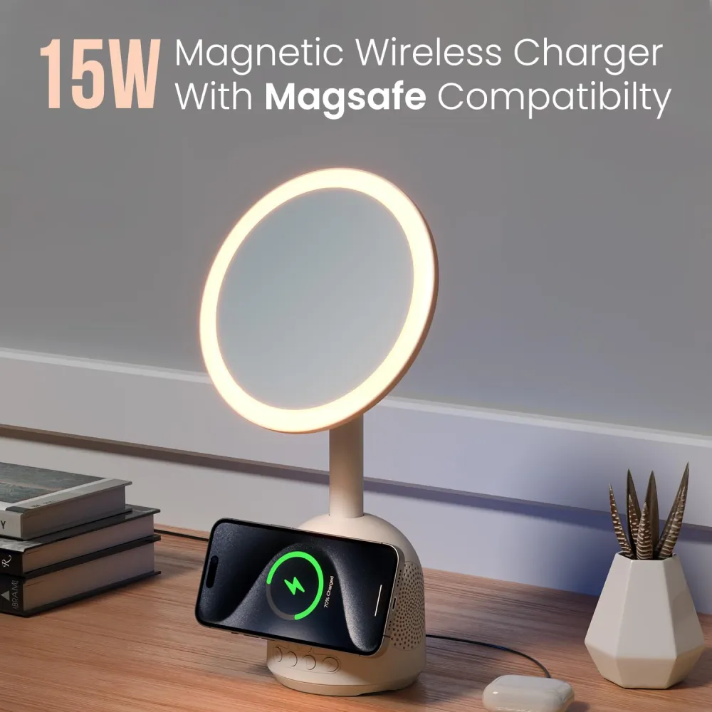 Makeup ogledalo+Bluetooth zvucnik+Wireless Charger REMAX RT-E210