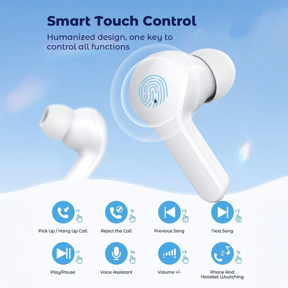 Bluetooth slusalice Airpods T-phox Ultrapods Max plave HQ