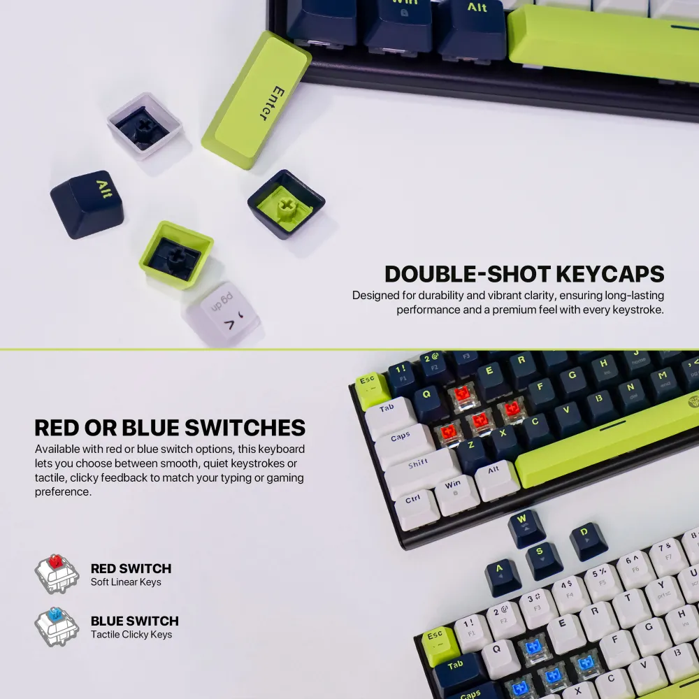 Tastatura Mehanicka Gaming Fantech MK874V2 RGB Atom 63 Mori White (taro switch)