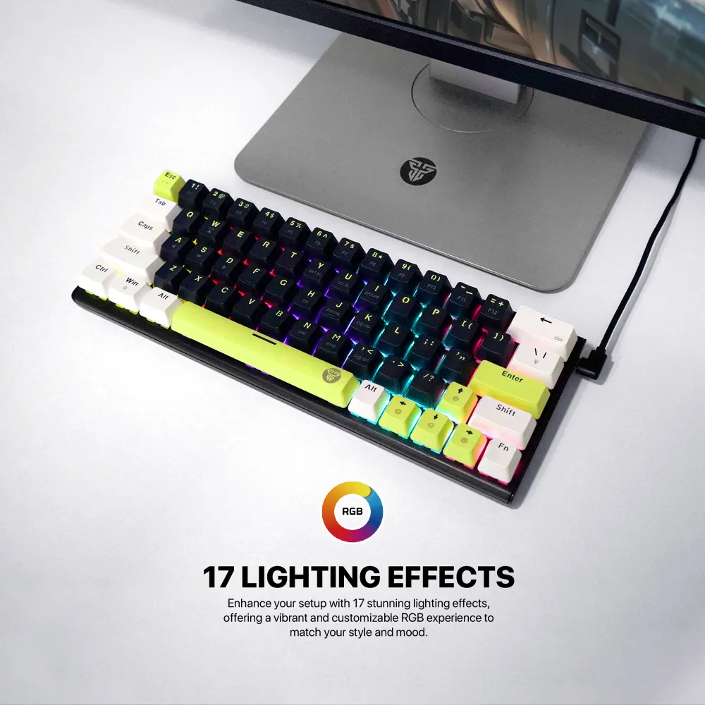 Tastatura Mehanicka Gaming Fantech MK874V2 RGB Atom 63 Mori White (rosie switch)