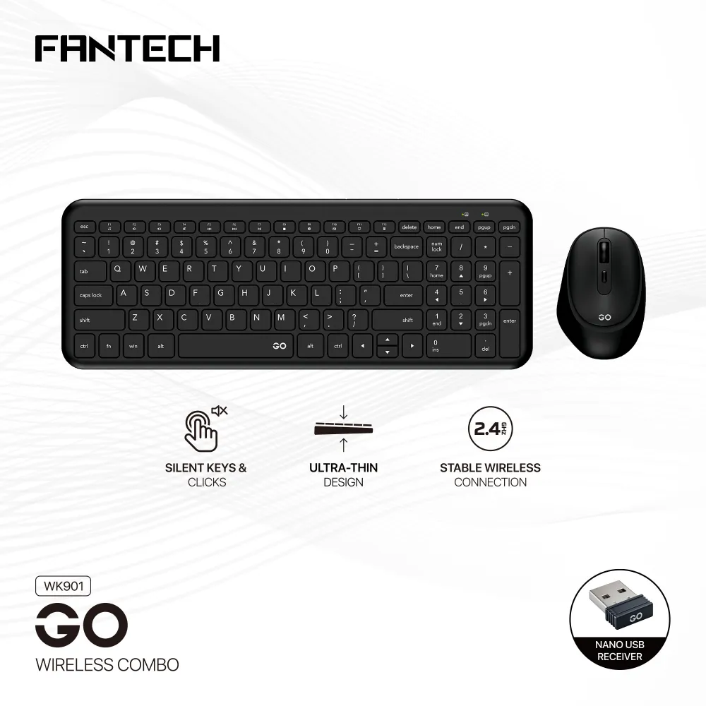 Combo mis tastatura wireless Fantech WK-901 GO crni