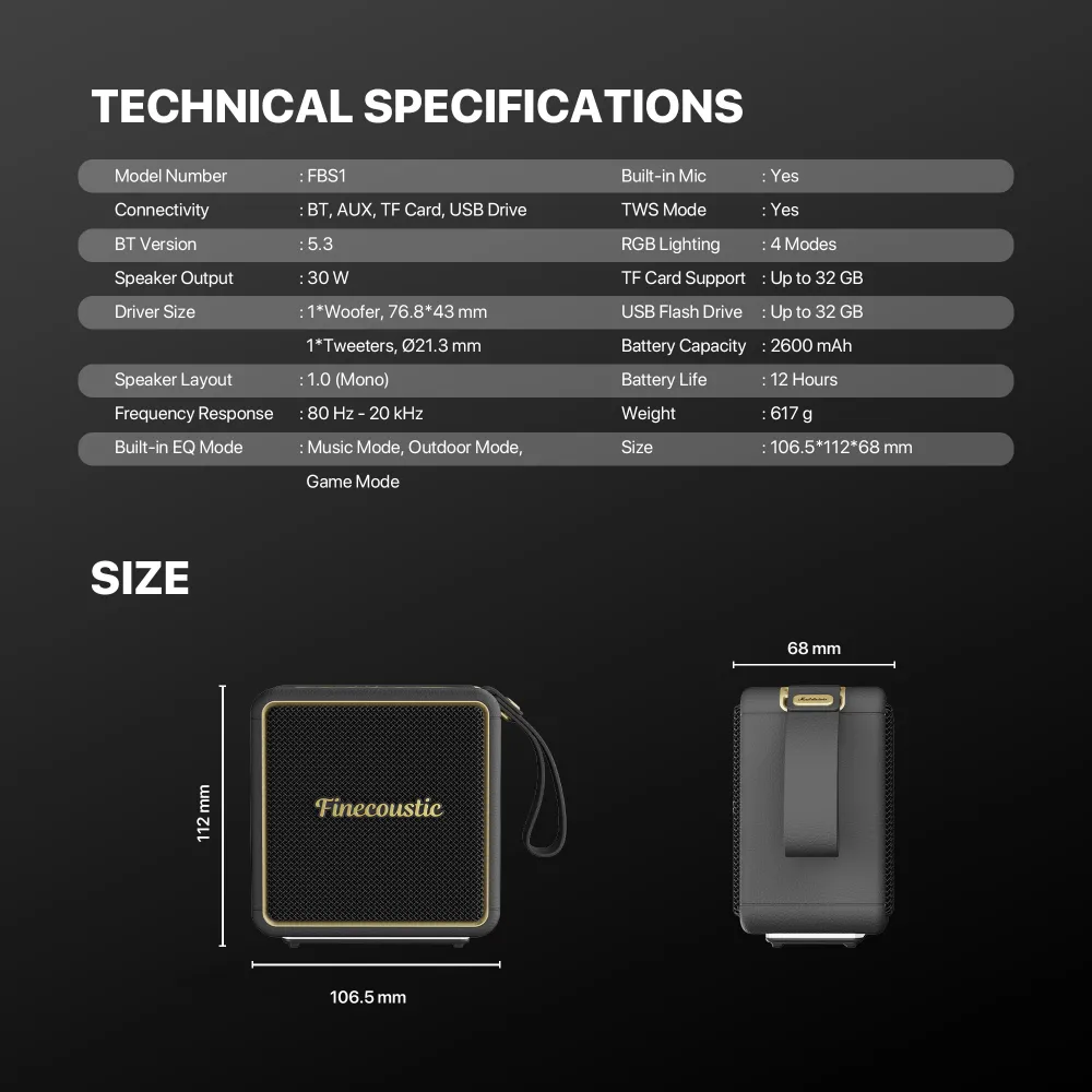 Bluetooth zvucnik Fantech FBS1 Hako Nomad crni