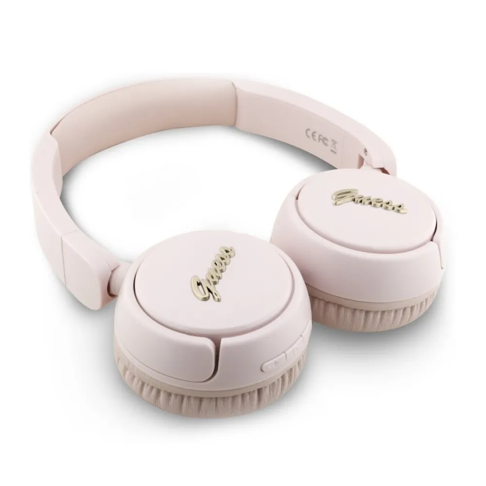 Bluetooth slusalice Guess Script Metal Logo pink (GUBHV6SCP)