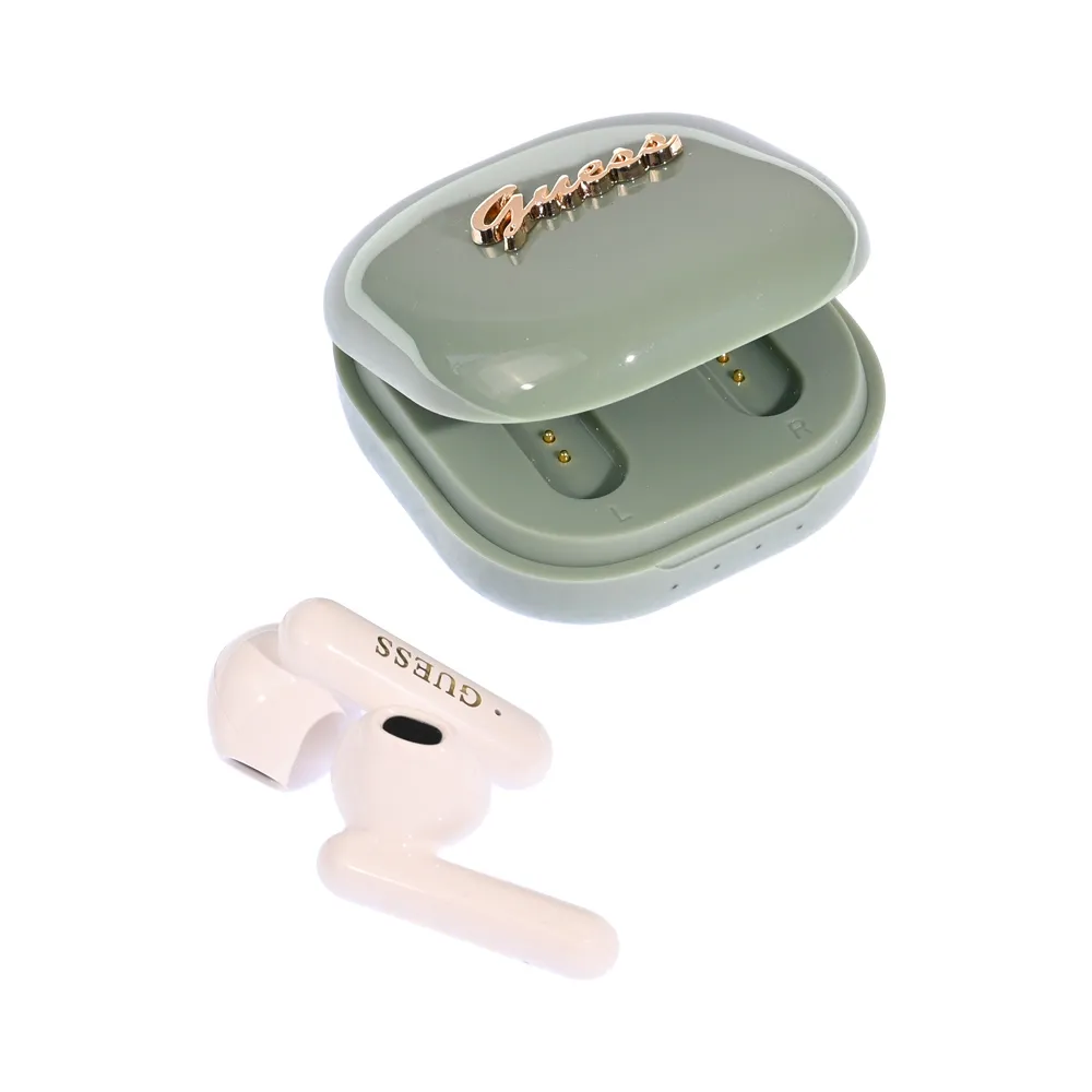 Bluetooth slusalice Guess Script Metal Logo zelene (GUTWSJ7BTE4GN)
