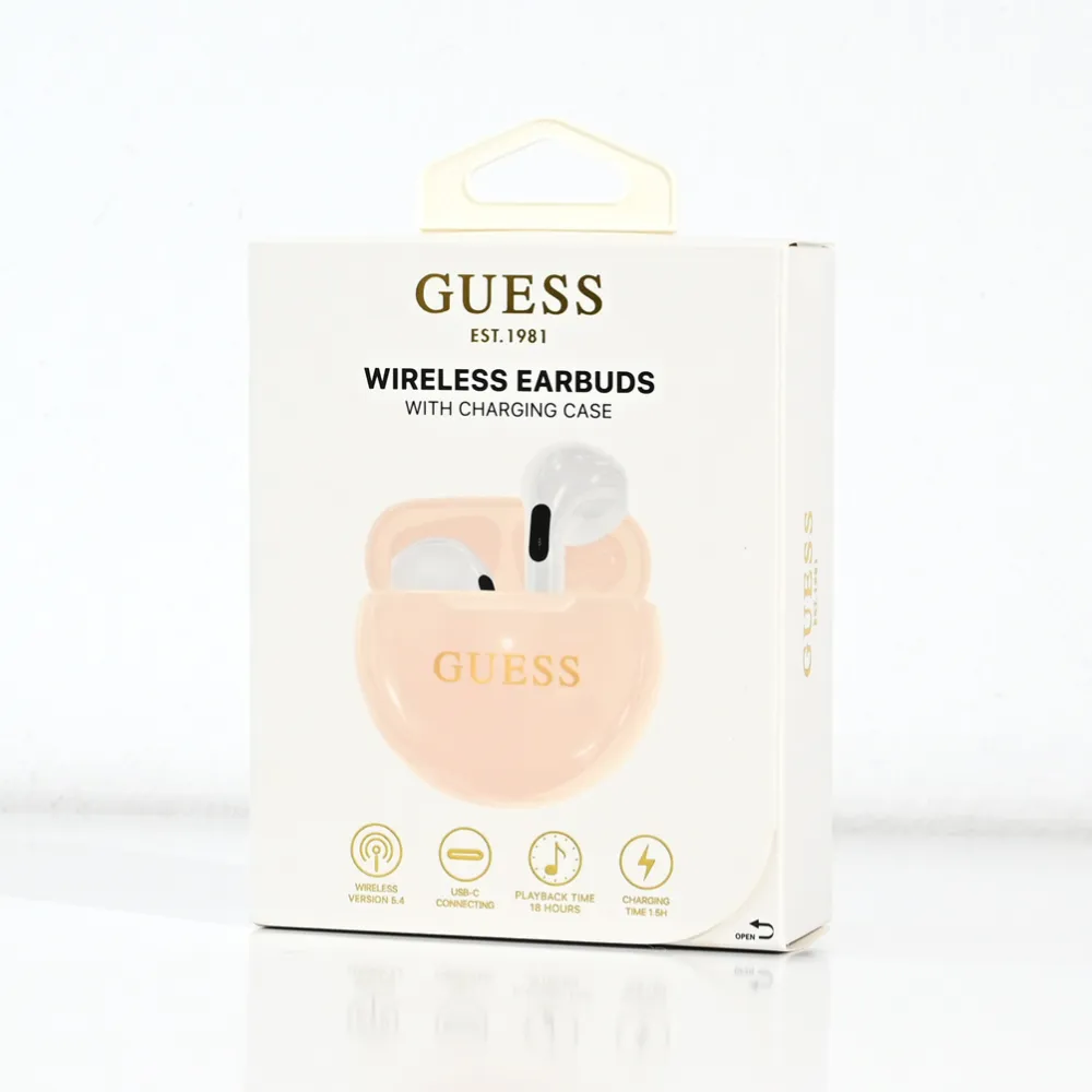 Bluetooth slusalice Guess TWS Small Round Gold Classic Logo print bez (GUTWSH1HGCDE)